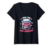 Womens Jam Pun Guitar Jam Session V-Neck T-Shirt