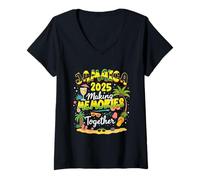 Womens Jamaica 2025 Making-Memories Together Vacation Trip Family V-Neck T-Shirt