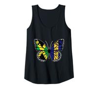Womens Jamaica and Barbados Mix Butterfly Half Jamaican Barbadian Tank Top