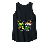 Womens Jamaica and India Mix Butterfly Half Jamaican Indian Roots Tank Top