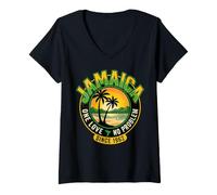Women's Jamaica one Love no Problem Since 1982 Reggae V-Neck T-Shirt