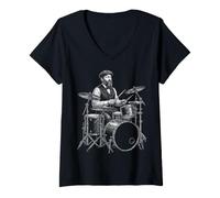 Women's James A Garfield Drums V-Neck T-Shirt