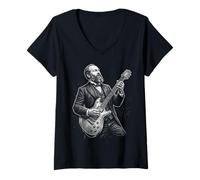 Women's James A Garfield Guitar V-Neck T-Shirt