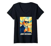 Womens James Buchanan Portrait V-Neck T-Shirt
