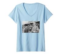 Womens James Hunt Jackie Stewart at Brands Hatch Motor Racing 1976 V-Neck T-Shirt