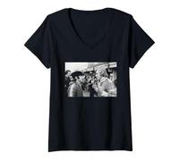 Womens James Hunt Jackie Stewart Motor Racing Drivers Brands Hatch V-Neck T-Shirt