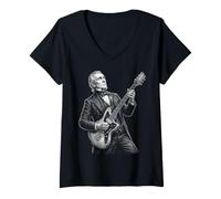 Women's James K Polk Guitar V-Neck T-Shirt