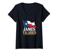 Women's James Talarico Texas Democrat Political Texas Flag V-Neck T-Shirt