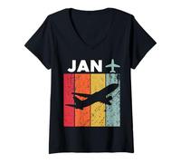 Women's JAN Jackson Airport V-Neck T-Shirt