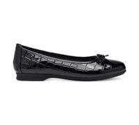 Women's Jana Vegan Ballet Flat Pump Ladies Shoes Black Patent Champagne 8-22163