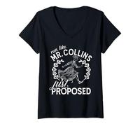 Womens Jane Austen Classic Literature Regency Run Like Mr Collins V-Neck T-Shirt