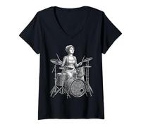 Women's Jane Austen Drums Drum V-Neck T-Shirt