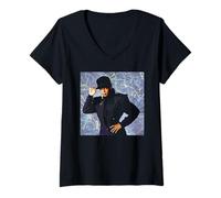 Womens Janet Jackson Control Singer by Michael Grecco V-Neck T-Shirt