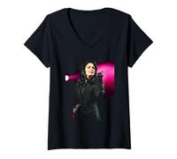 Womens Janet Jackson Live Rhythm Nation World Tour 1990 V-Neck T-Shirt