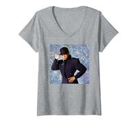 Womens Janet Jackson Rhythm Nation by Michael Grecco V-Neck T-Shirt