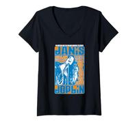 Women's Janis Joplin Avalon Ballroom San Francisco June 1966 Orange V-Neck T-Shirt