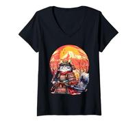 Womens Japan Asia Japanese Cat Cats China Japanese Asian V-Neck T-Shirt