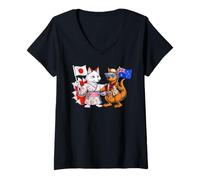 Women's Japan Australia Flag Japanese Australian Roots V-Neck T-Shirt