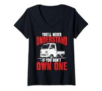 Womens Japan Mini Kei Truck Japanese V-Neck T-Shirt