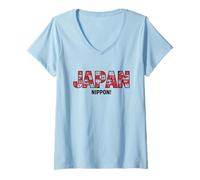 Women's Japan Nippon Soccer Fan Shirt 2026 Japan Supporters V-Neck T-Shirt