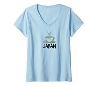 Women's Japan Travel Matcha Tea in Cup - Tops, Tees & Accessories V-Neck T-Shirt