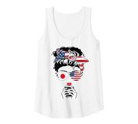 Womens Japanese American Coffee Mom Girl Sister Aunt Japan USA Flag Tank Top