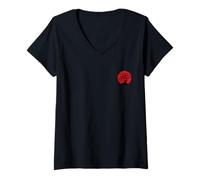 Womens Japanese Enso Circle Bonsai Tree Bonsai Plant Buddhism V-Neck T-Shirt