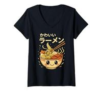 Womens Japanese Ramen Bowl Of Noodle Soup Asian Food Anime Otaku V-Neck T-Shirt