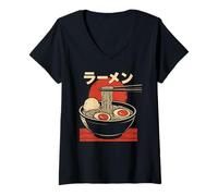Womens Japanese Ramen Bowl Of Ramen Lover Noodles Soup Anime Otaku V-Neck T-Shirt