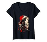 Women's Japanese Samurai Martial Arts Japanese Ninja V-Neck T-Shirt