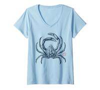 Women's Japanese Spider Crab Vintage with Kanji V-Neck T-Shirt