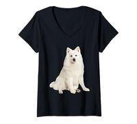 Womens Japanese Spitz V-Neck T-Shirt