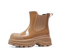 Women's Japanese Style Wellington Boots with Platform, Thick Sole, Non-Slip, Water-Repellent, Fashionable, Durable, High Quality, Comfortable, Practical, Versatile for Everyday Wear in Rainy Weather
