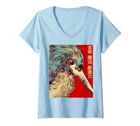 Womens JAPANESE SYMBOLS FOR ART, MAGIC AND CREATIVITY V-Neck T-Shirt