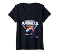 Women's Javier Milei and Donald Trump V-Neck T-Shirt