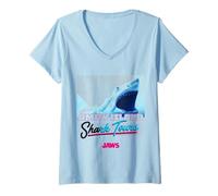 Womens Jaws 2025 Amity Island Shark Tours Adventure V-Neck T-Shirt