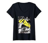 Womens Jaws 2025 Classic Movie Poster Art V-Neck T-Shirt