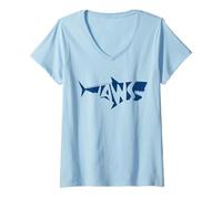 Womens Jaws 2025 Iconic Shark Adventure V-Neck T-Shirt