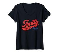 Women's Jaws Amity Island Family Trip Front & Back V-Neck T-Shirt