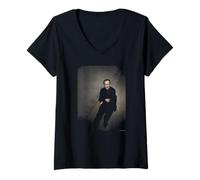 Womens Jaws E.T. Director Steven Spielberg by Michael Grecco V-Neck T-Shirt