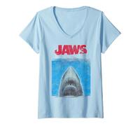 Womens Jaws Movie Poster V-Neck T-Shirt