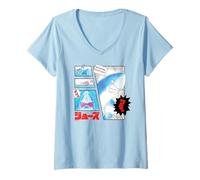 Women's Jaws No Swimming Beach Closed Shark Art V-Neck T-Shirt