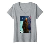 Womens Jay-Z Hip Hop at Glastonbury 2008 by Andy Willsher V-Neck T-Shirt