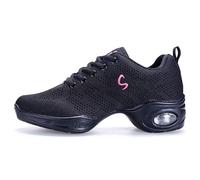 Womens Jazz Shoes Dance,Jazz Sneaker,Line Dancing Shoes,Cushion Lady Split Sole,Dance Trainers for Women,Latin Dance Shoes for Women,with Air Cushion,Supportive,for Dance,White,Black,Pink