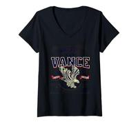 Womens JD Vance 2028 for President Eagle Colonial Vintage American V-Neck T-Shirt