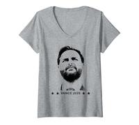 Womens JD Vance 2028 Historic President Coming Soon Black & White V-Neck T-Shirt