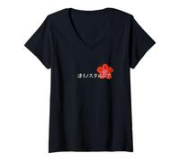Womens JDM Car Skyline Drift Race Car Sakura Flower Chest and Back V-Neck T-Shirt