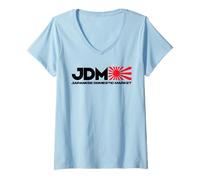 Womens JDM Rising Sun V-Neck T-Shirt