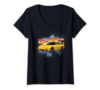 Women's JDM Rotary Yellow FD 7 Street V-Neck T-Shirt