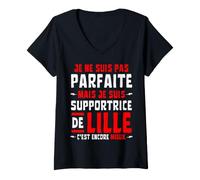 Women's Je ne Suis pas Parfaite mais je Suis SUPPORTRICE de Lille V-Neck T-Shirt